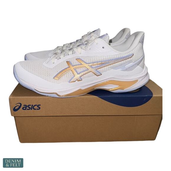 ASICS Netburner Ballistic FF 4 White Champagne Women’s Wide 8.5 Volleyball NEW - Picture 8 of 15